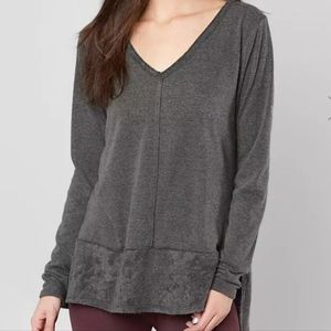 BKE XS charcoal grey pullover v-neck sweatshirt